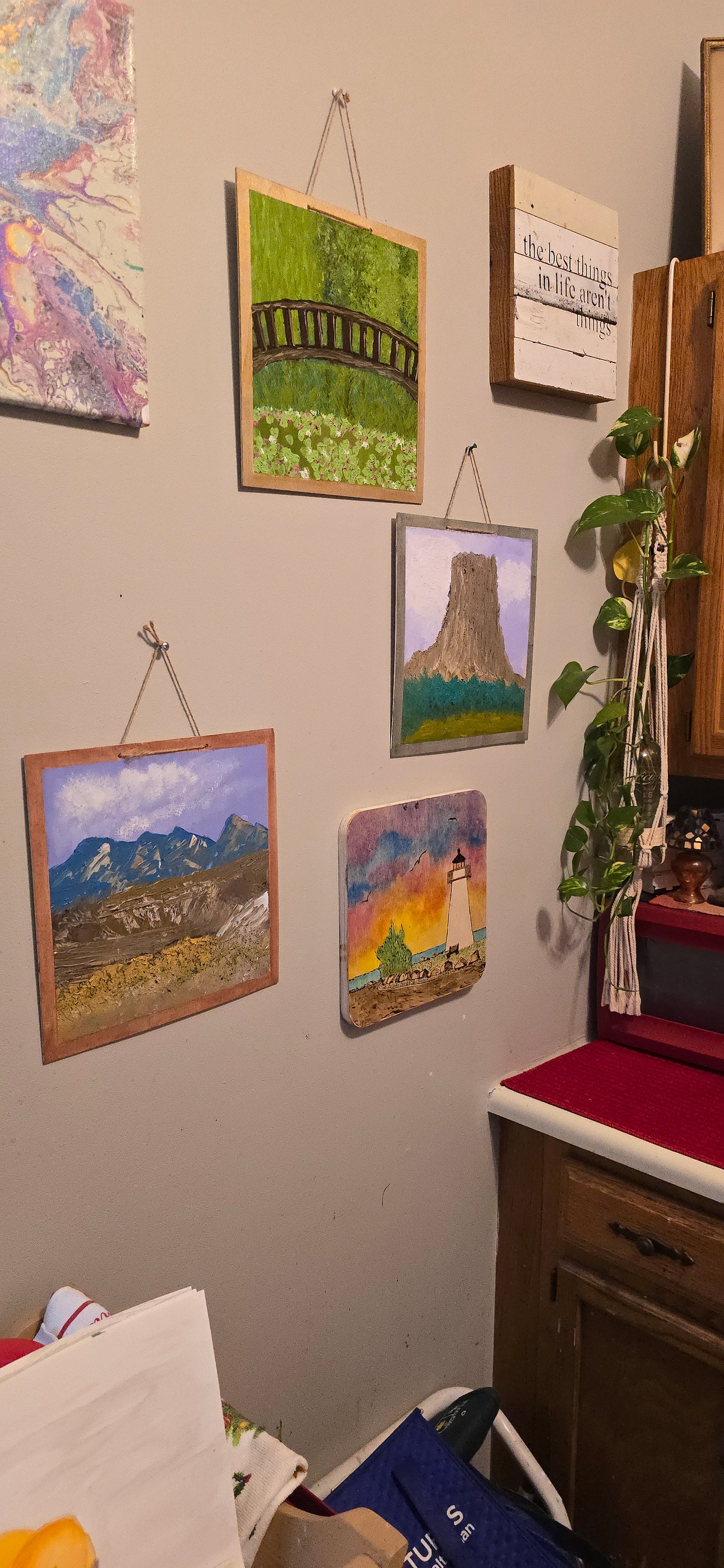 12x12 Oil Painting of Devil's Mountain Wyoming