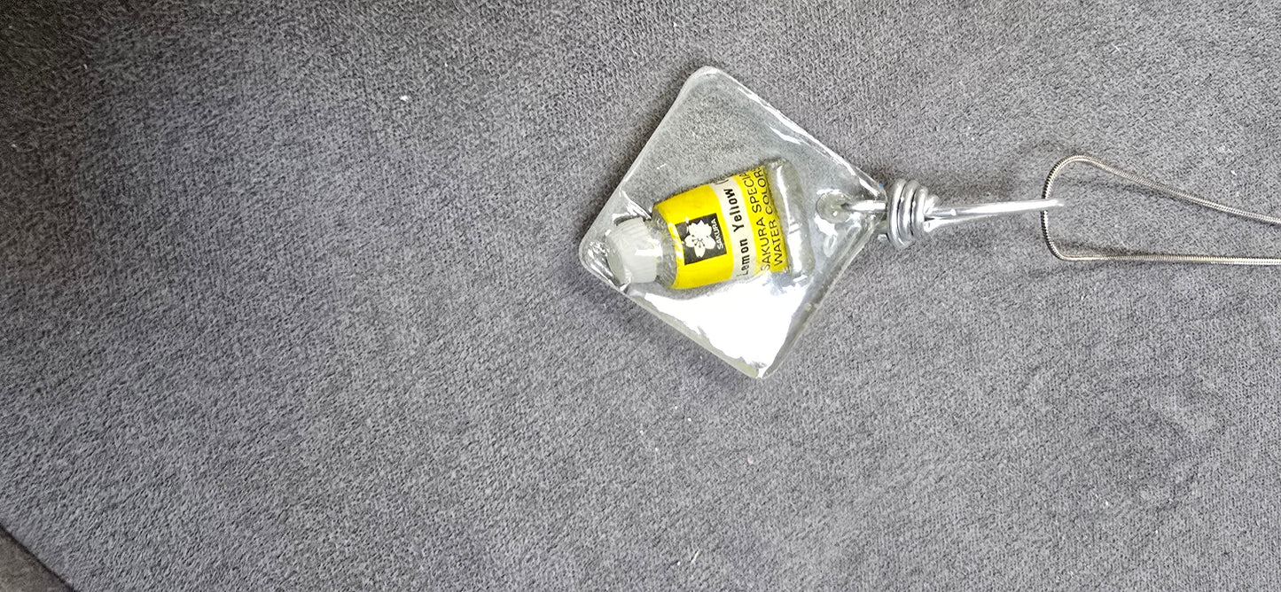 Mini Paint Pendant Handmade Resin Jewelry