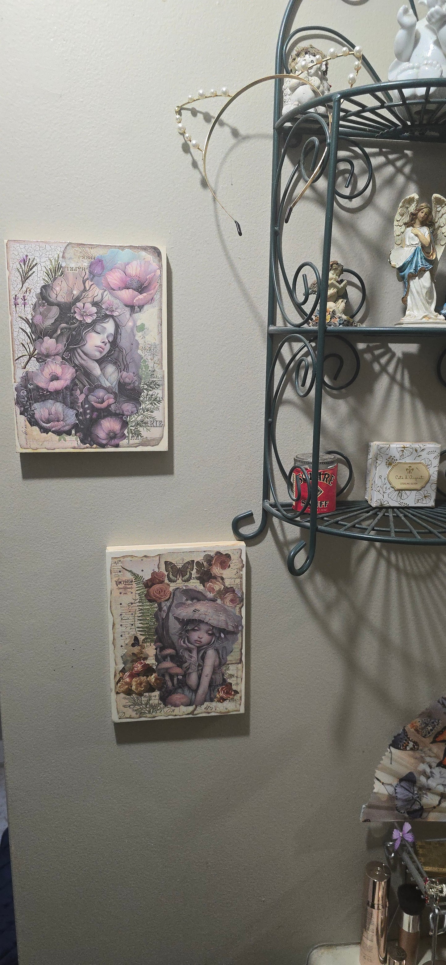 6x8 Wood Canvas Fairy Art Mixed Media Collage