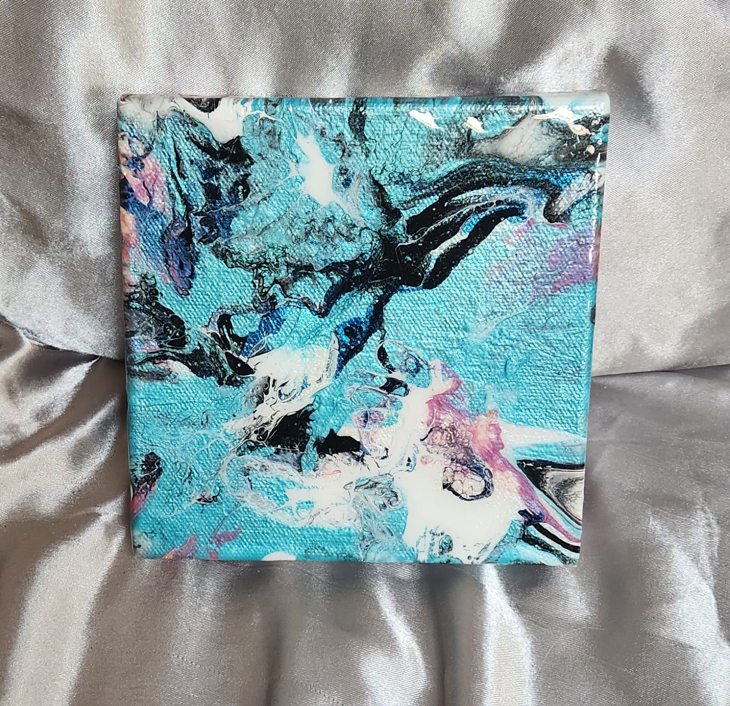 PAINT POURING ART /Teal Spin