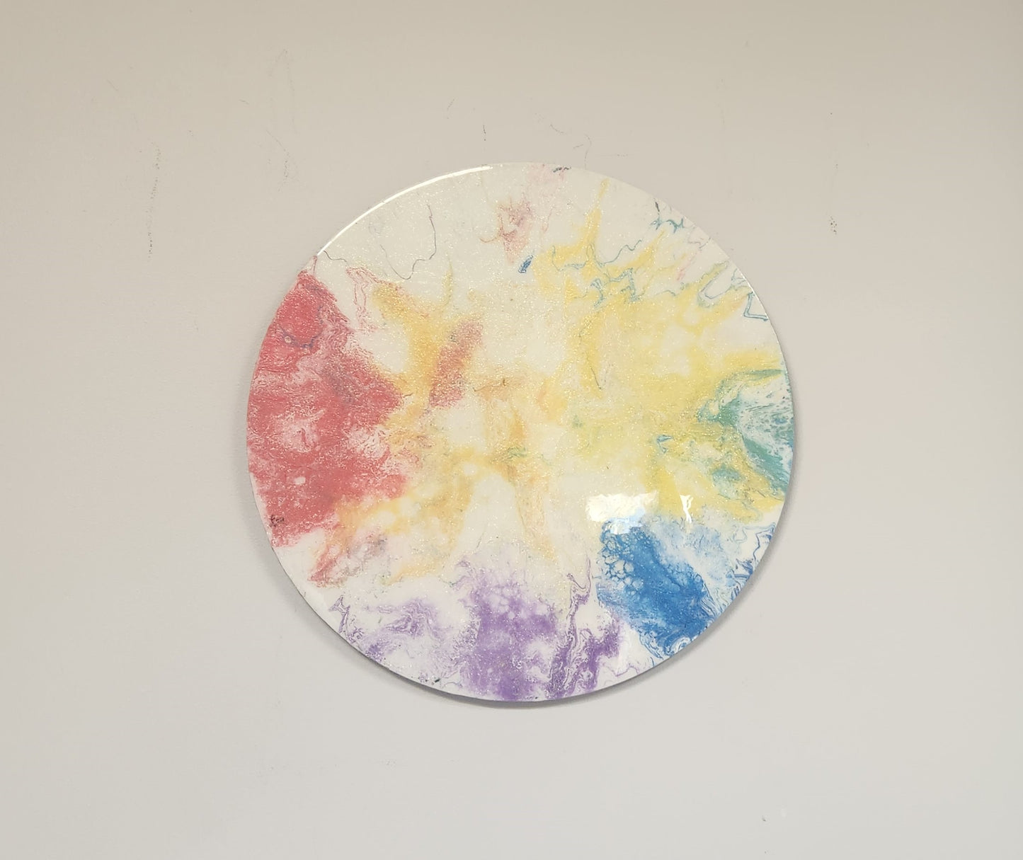 Paint Pouring Art/Round Rainbow