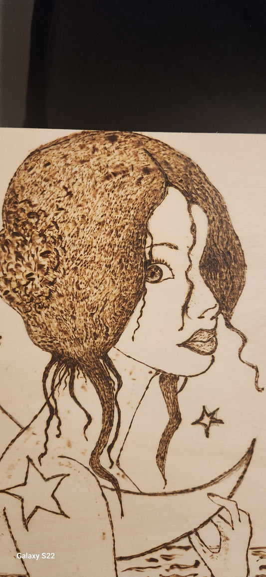 Woodburning Art /Galaxy Girl