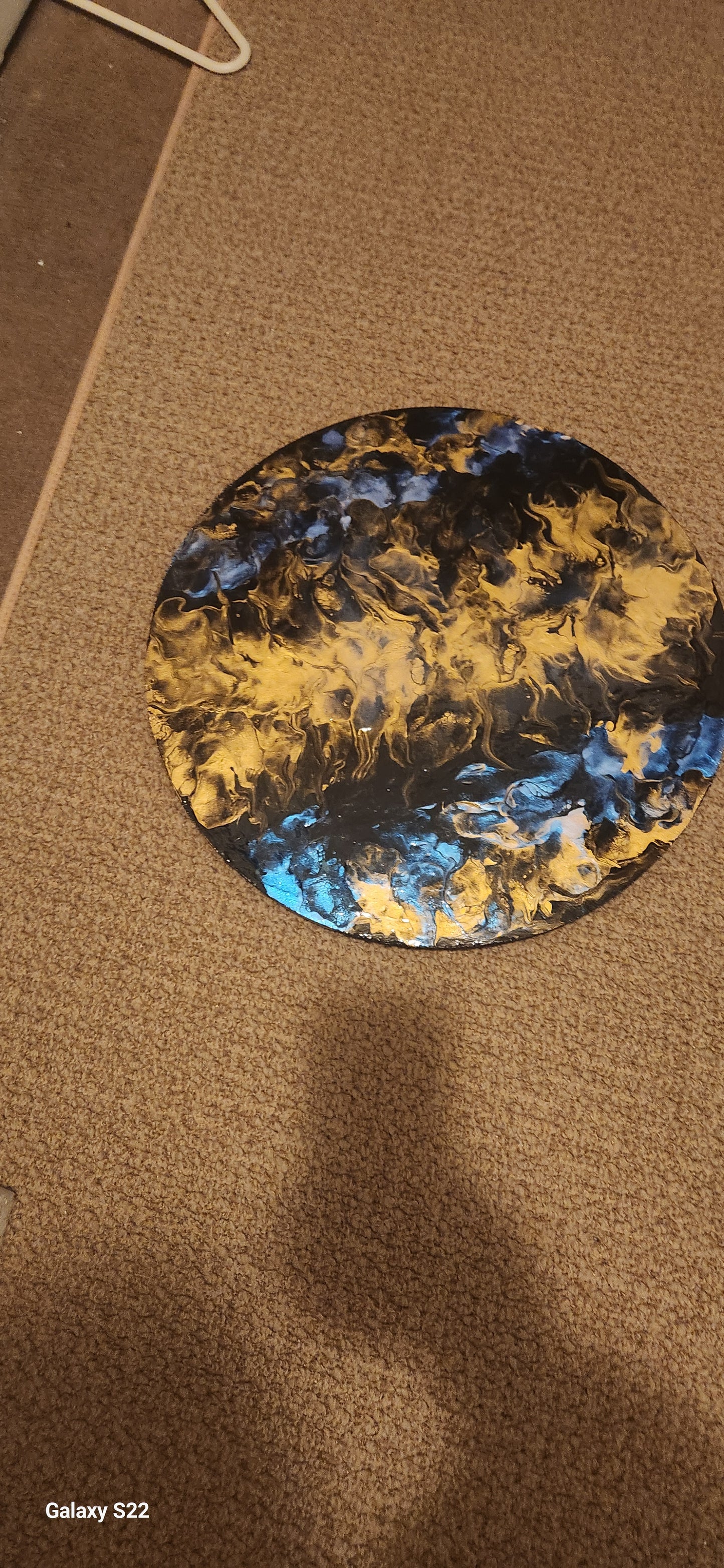 16 in Round Canvas Paint Pouring Art