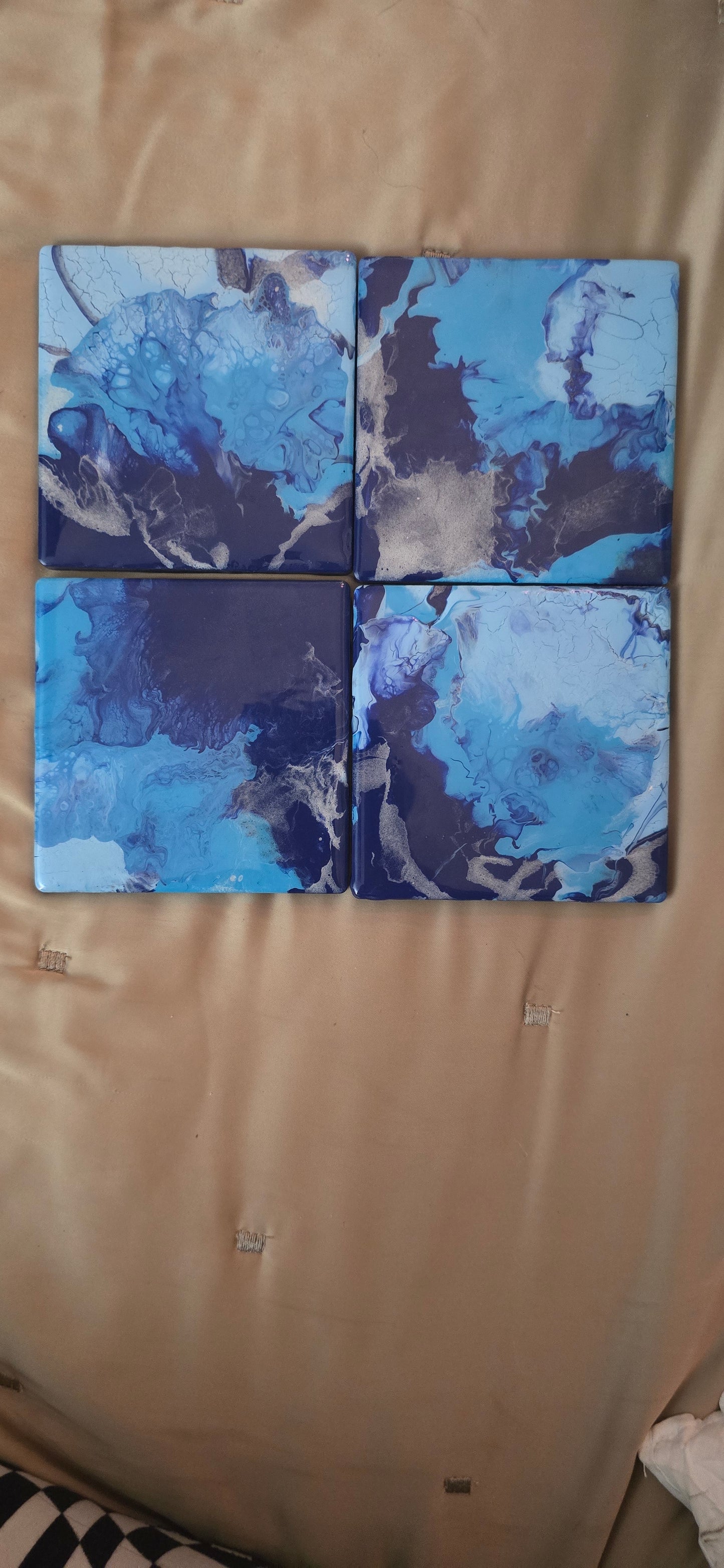 Paint Poured Puzzle Coasters