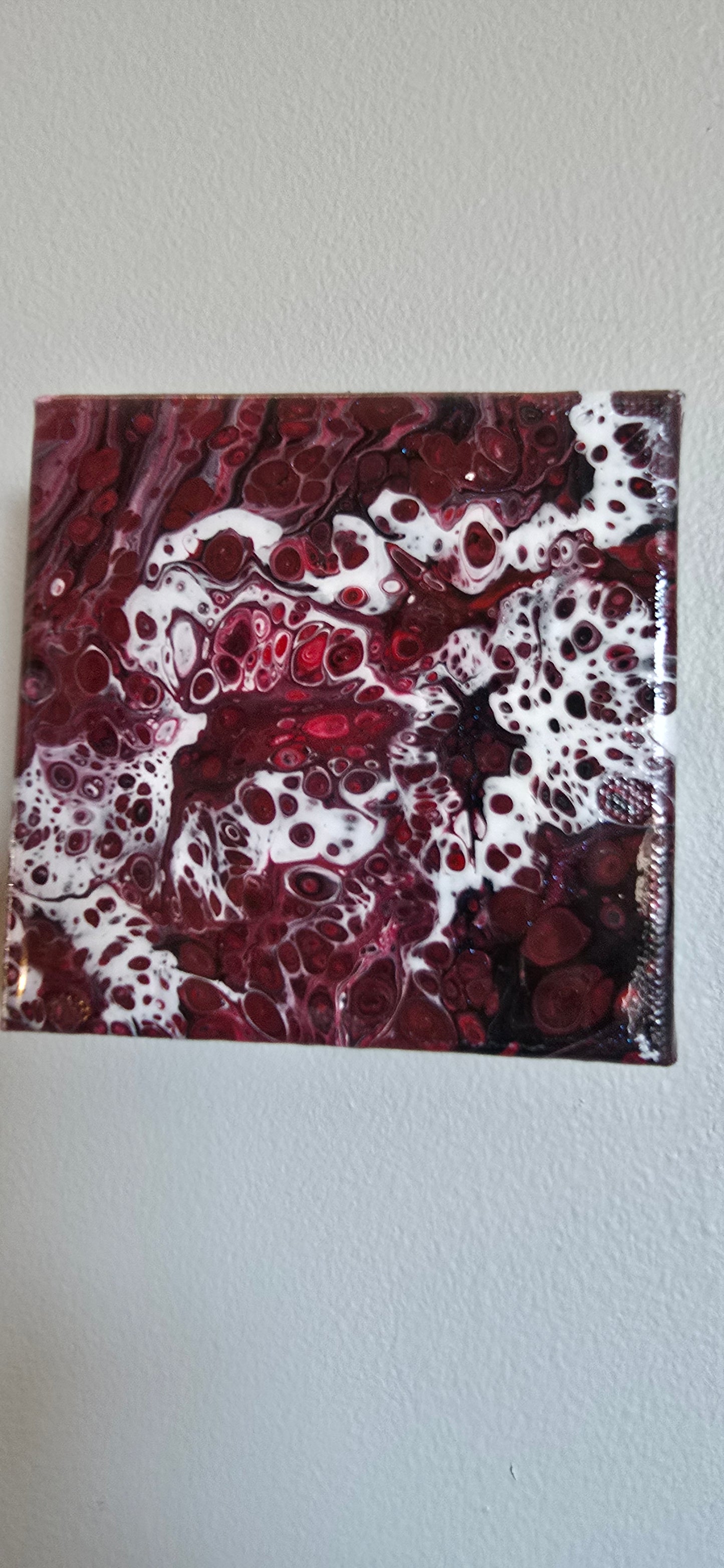 Paint Pouring Art/Really  Red ♥️ small canvas s