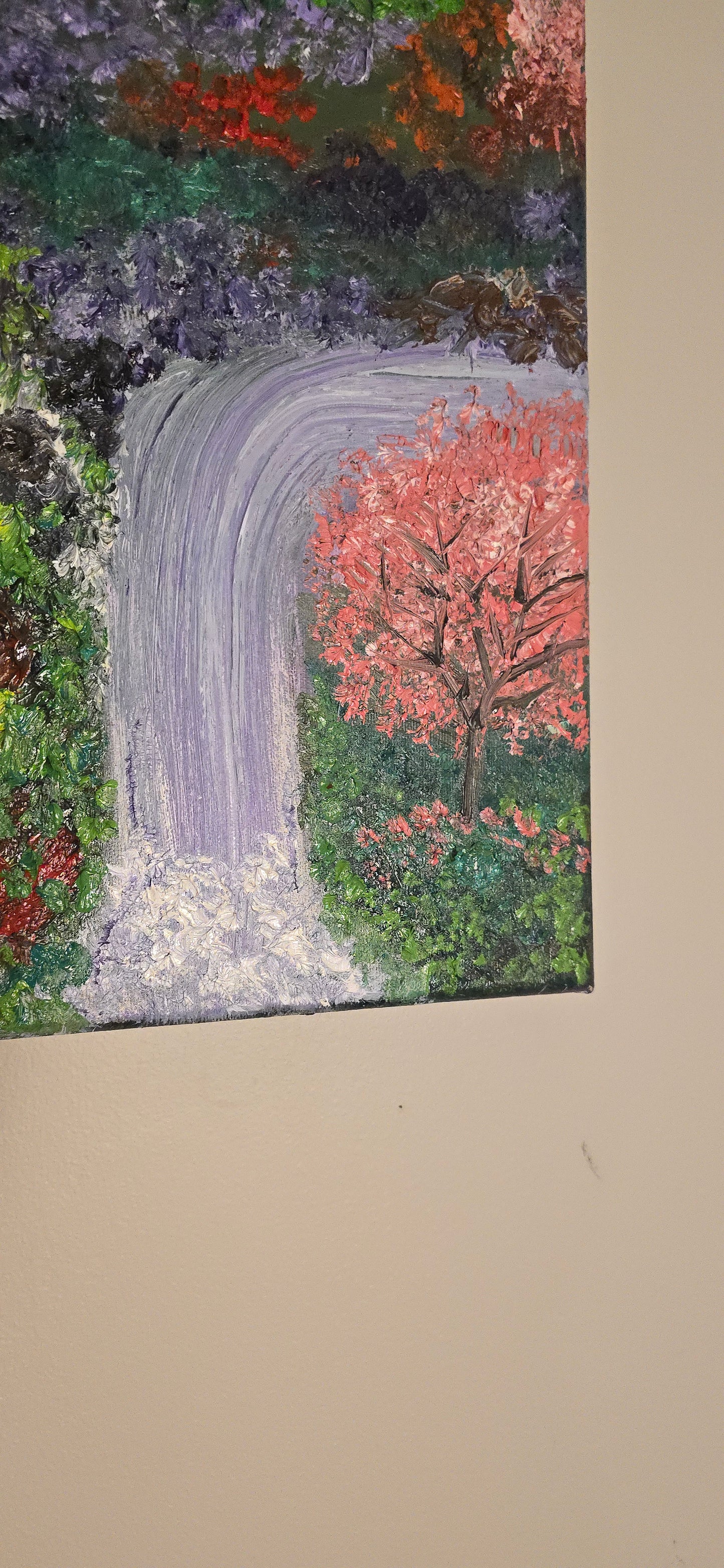 18x24 Canvas / Bob Ross Inspired Waterfall Oil Painting