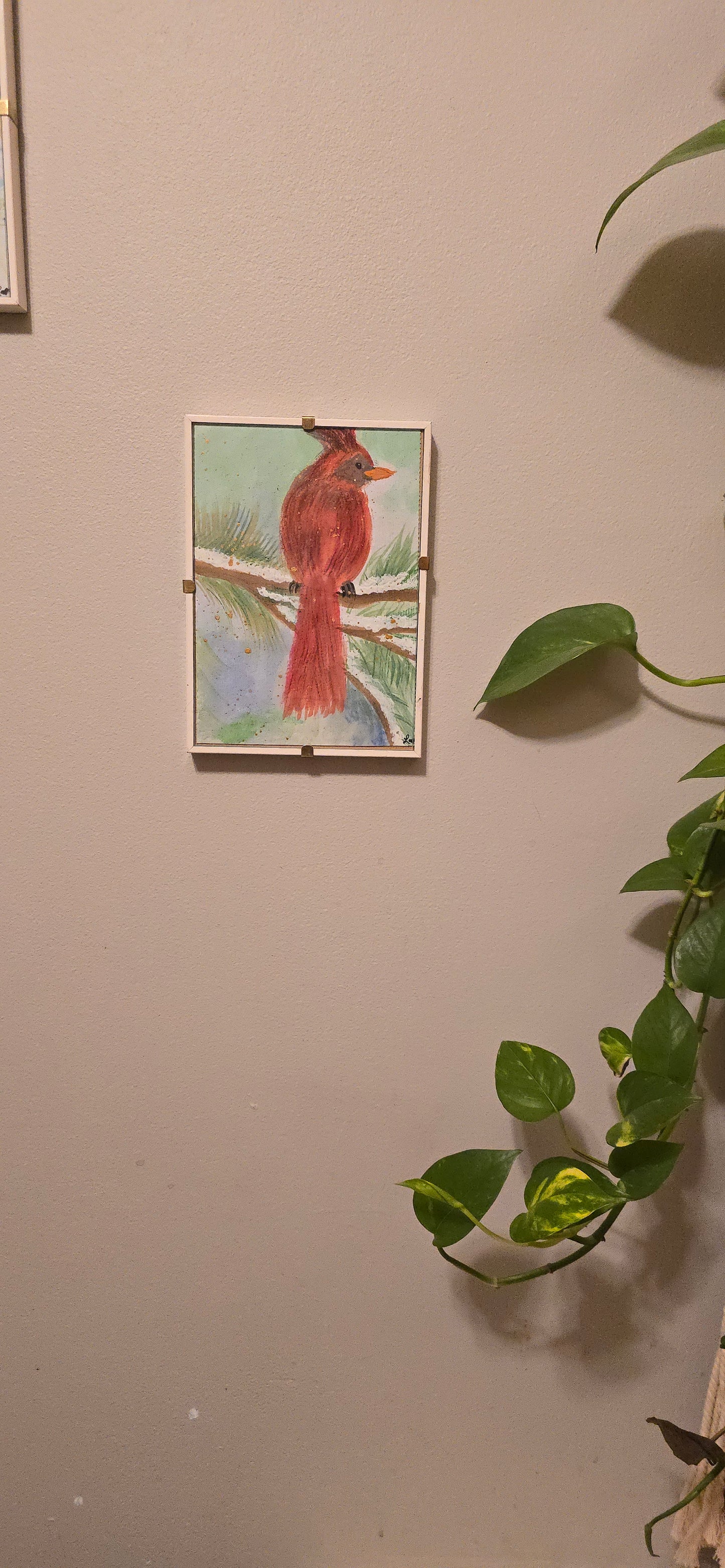 2 5x7 Cardinal Watercolor Paintings