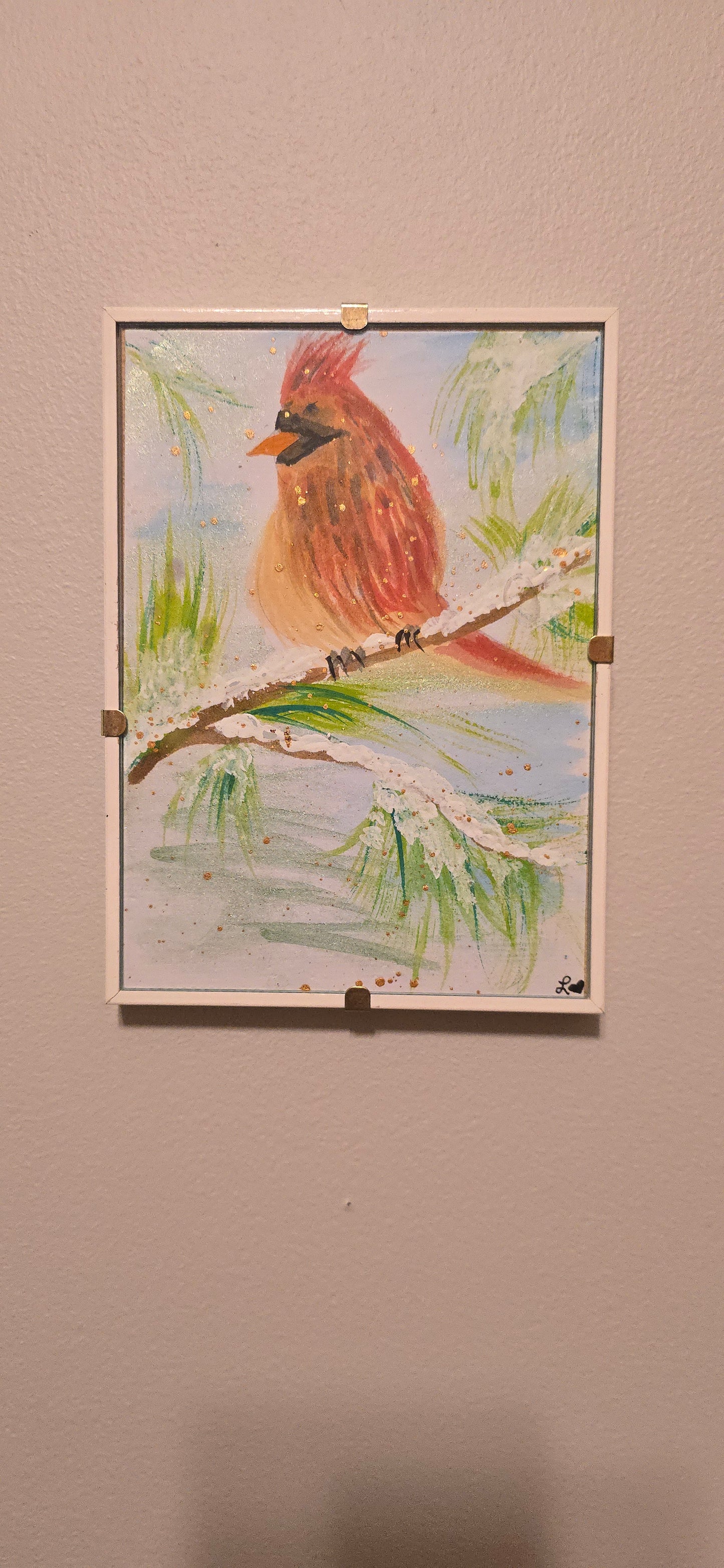 2 5x7 Cardinal Watercolor Paintings