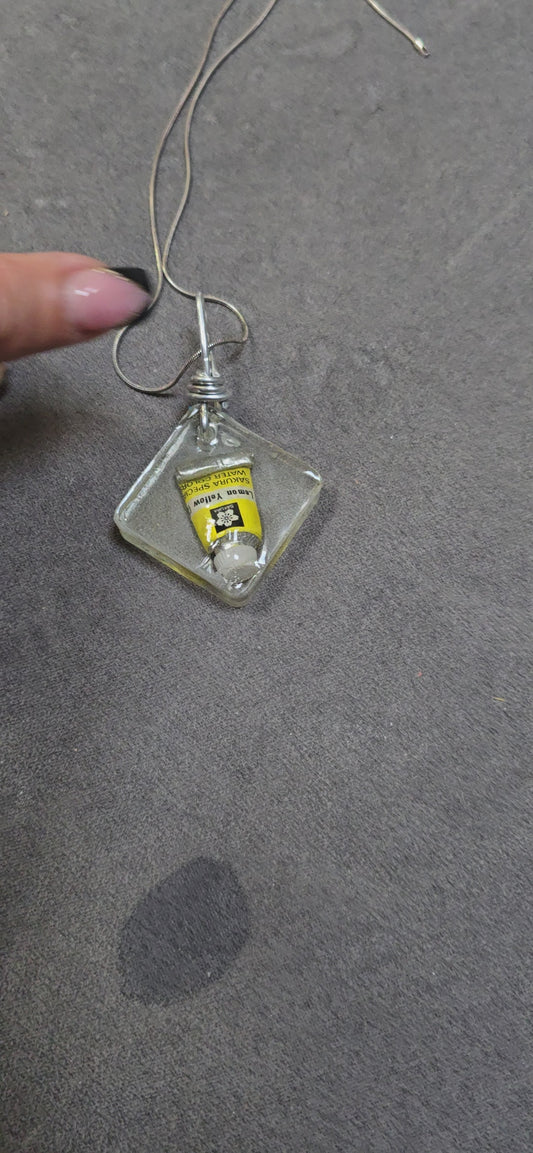 Mini Paint Pendant Handmade Resin Jewelry
