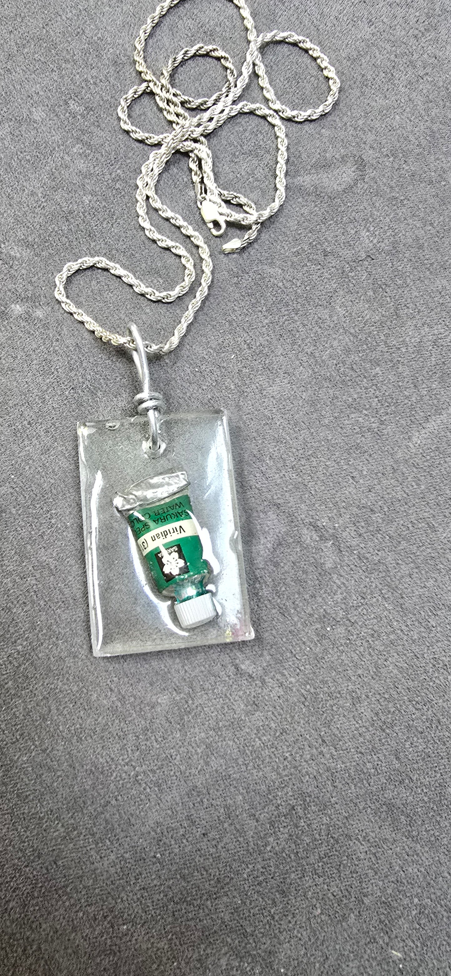 Resin Mini Paint Pendant Handmade Jewelry