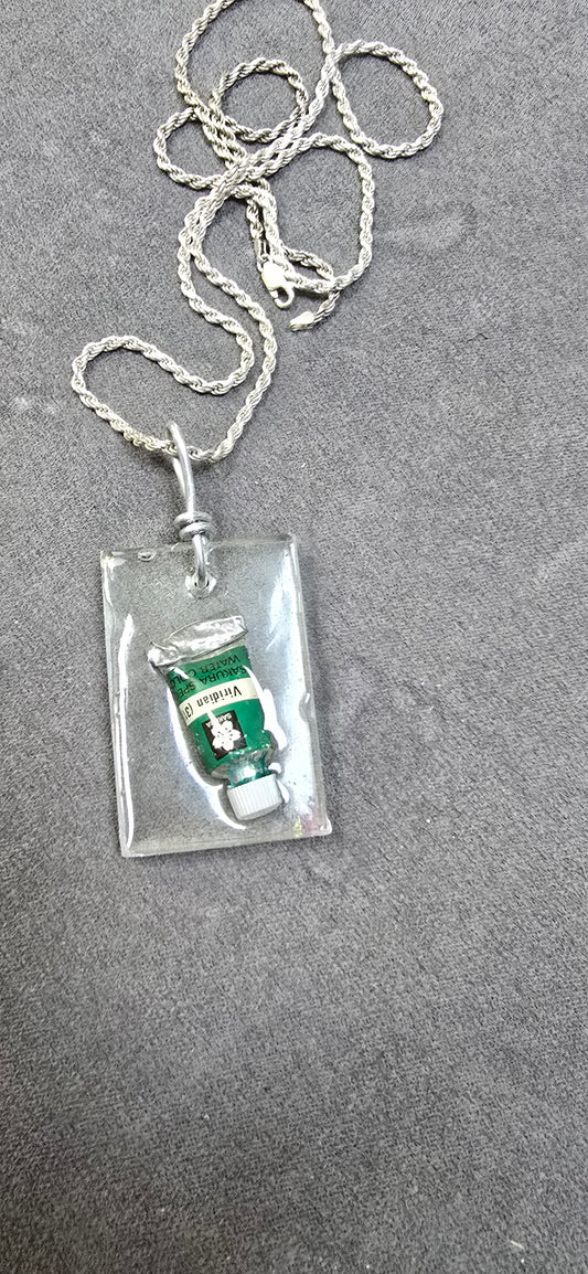 Resin Mini Paint Pendant Handmade Jewelry