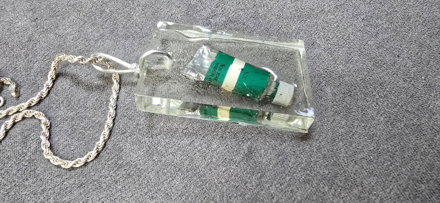 Resin Mini Paint Pendant Handmade Jewelry