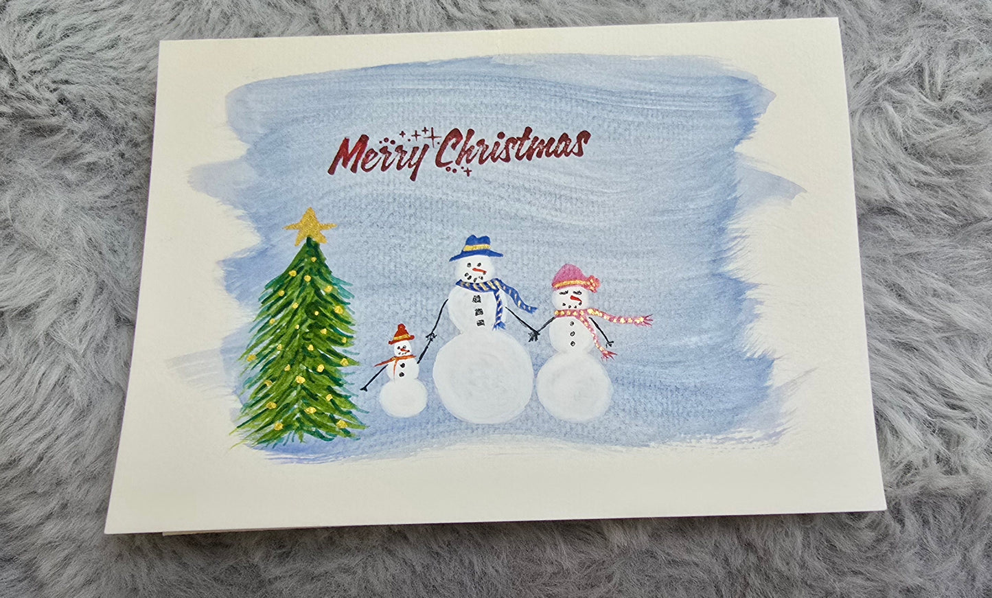 10 Hand-painted watercolor Christmas cards