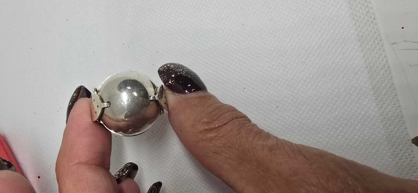 Rare Antique Sterling Silver Sphere Locket