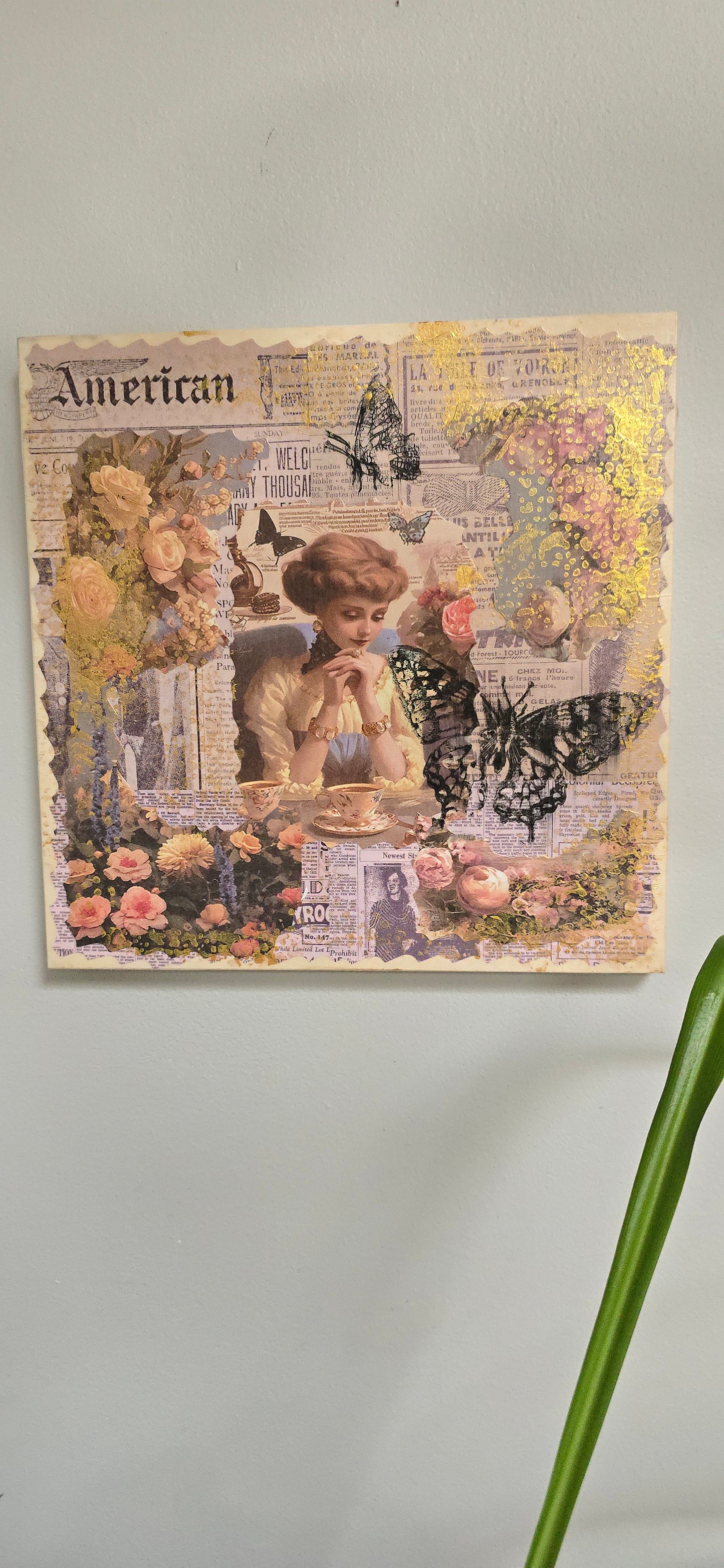 10x10 Wooden Canvas Vintage Tea Time with Grace