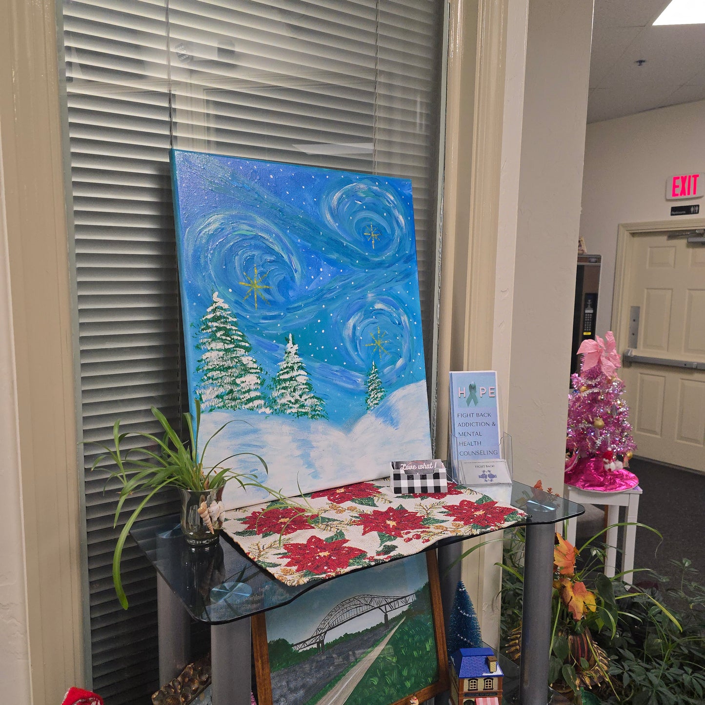 ✨ Winter Starry Night – Original Hand-Painted 20x24 Canvas