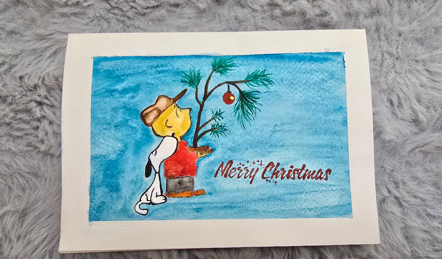 10 Hand-painted watercolor Christmas cards