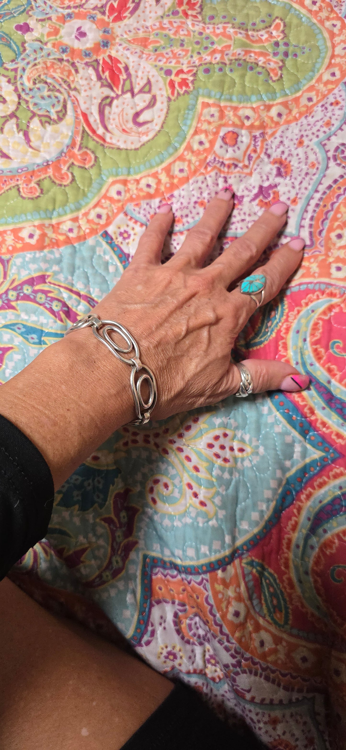 Vintage Sterling Silver Link Bracelet | Bold or Delicate Toggle Design