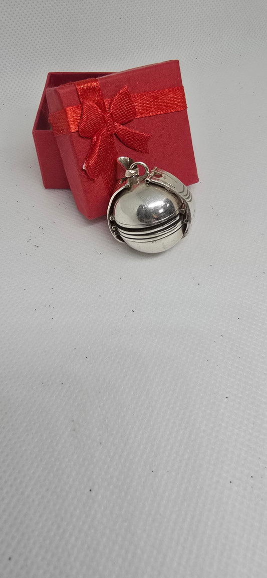 Rare Antique Sterling Silver Sphere Locket