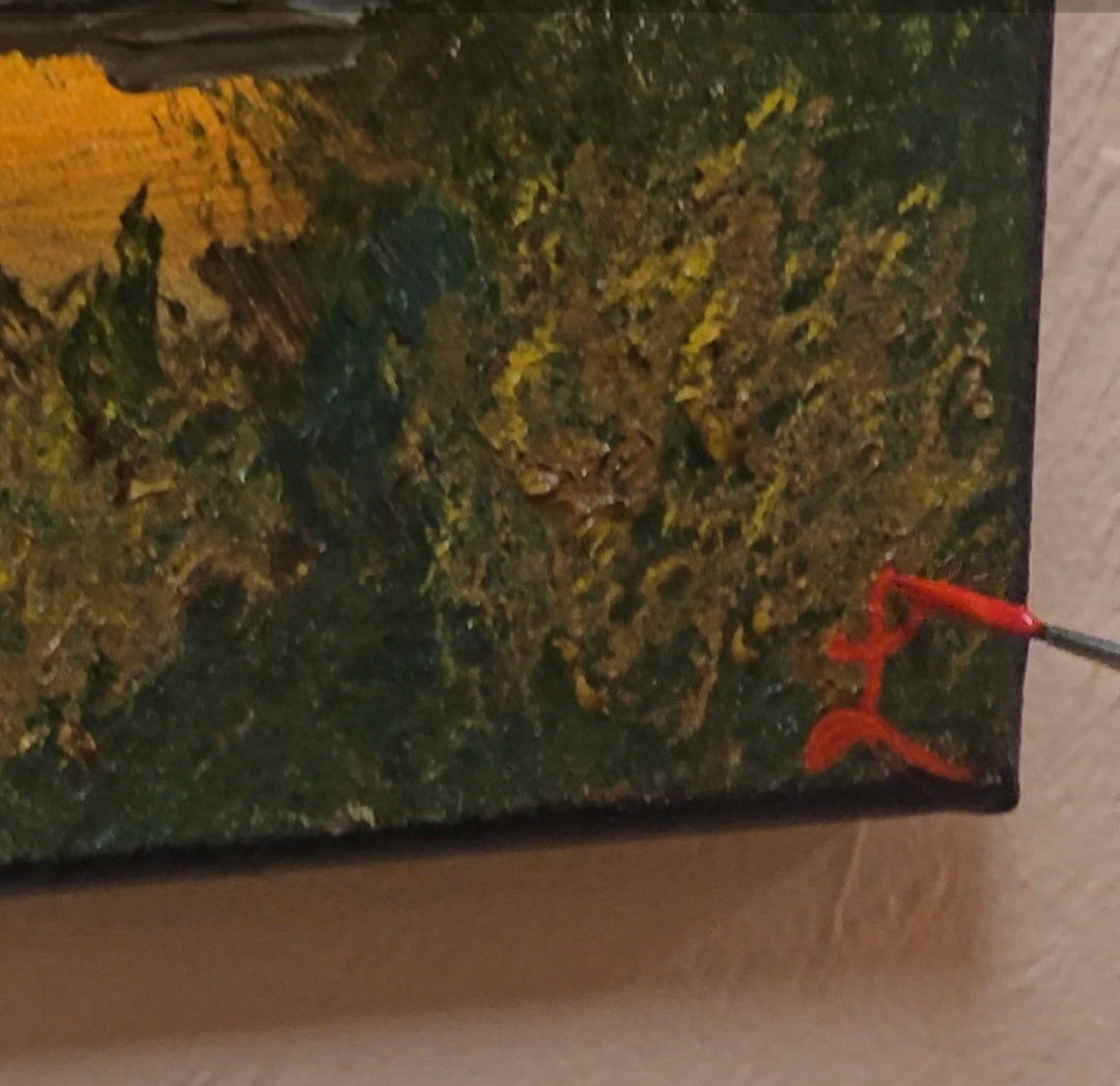 24x30 Oil Painting Bob Ross inspired/ Evening  Stillness