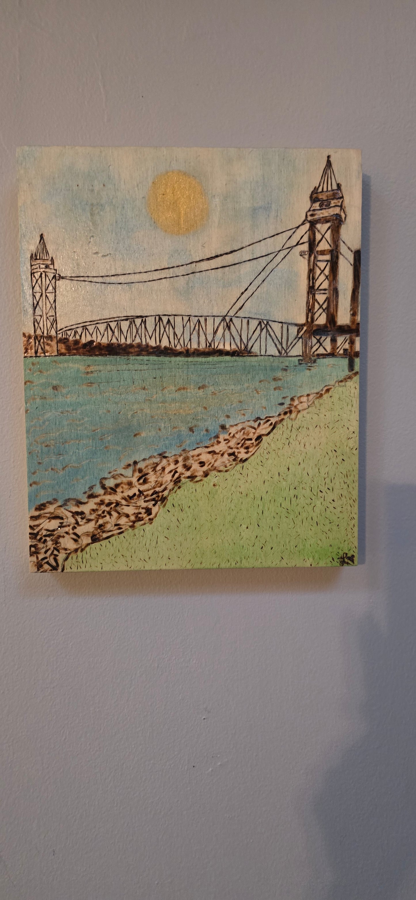 Train Bridge Woodburning