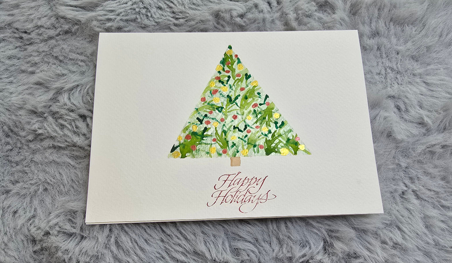 10 Hand-painted watercolor Christmas cards