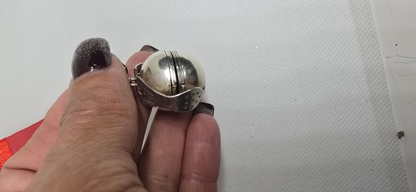 Rare Antique Sterling Silver Sphere Locket