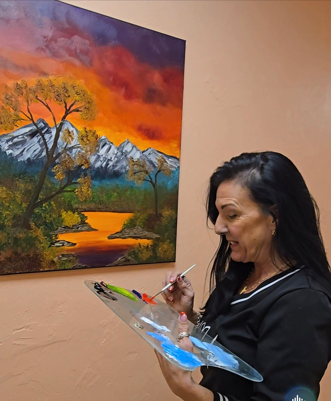 24x30 Oil Painting Bob Ross inspired/ Evening  Stillness