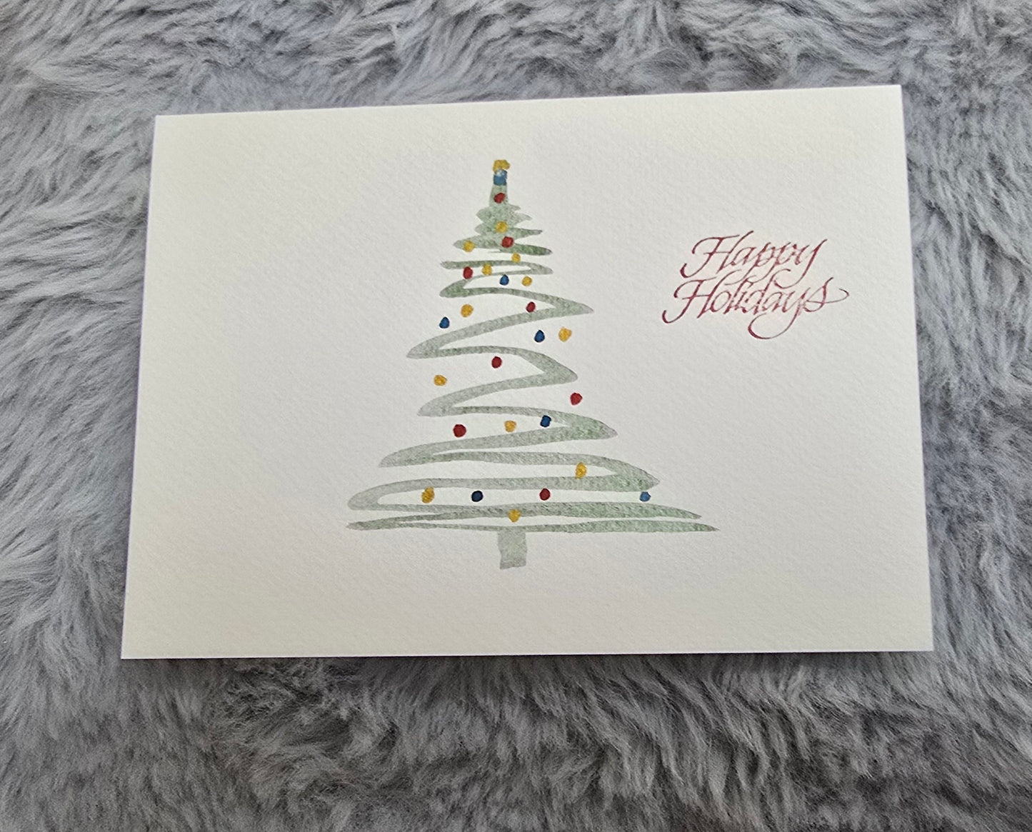 10 Hand-painted watercolor Christmas cards